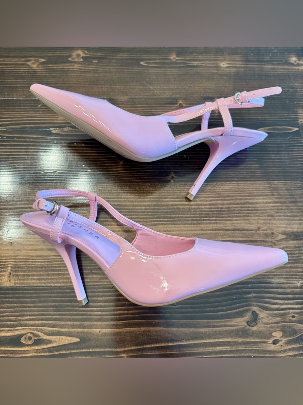 Marc Fisher Bubblegum Pink Patent Pointed-Toe Slingback Heels Size 8.5